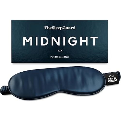 Pure Silk Sleep Mask [100% 6A Mulberry Silk, 22 Momme] Light Blocking Travel Essentials. Eye Masks for Sleeping. Black Oeko-Tex Blindfold. Eye Covers for Men & Women