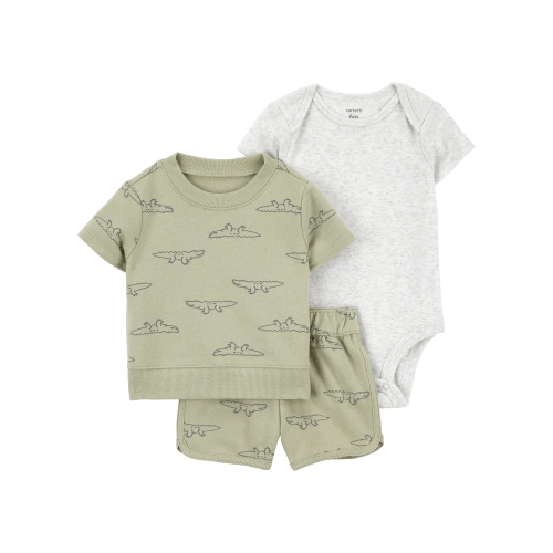 Baby Boy 3-Piece Alligator Outfit Set - Green/Grey | Carter's