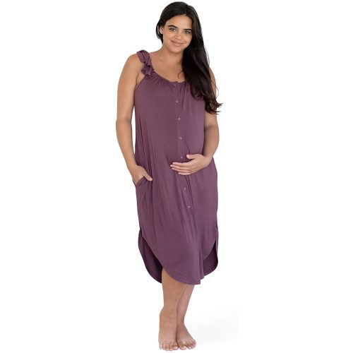 Kindred Bravely Ruffle Strap Labor and Delivery Gown | 3 In 1 Labor, Delivery, Nursing Gown for Hospital at Amazon Women’s Clothing store