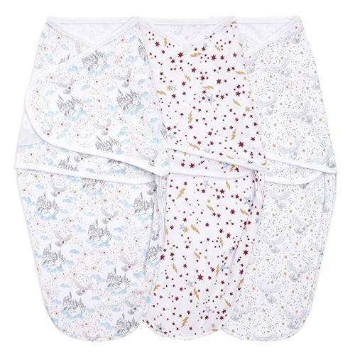aden + anais Essentials Easy Wrap Swaddle, Cotton Knit Baby Wrap, Newborn Wearable Swaddle Sleep Sack, 3 Pack, Harry Potter, 0-3 Months