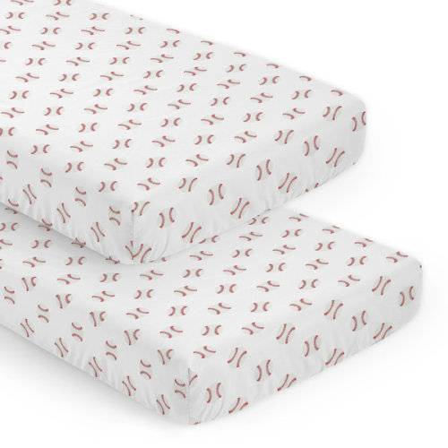 Baseball Patch Fitted Crib Sheet by Sweet Jojo Designs
