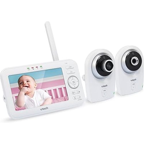 VTech VM351-2 Video Baby Monitor with Interchangeable Wide-Angle Optical Lens and Standard Optical Lens