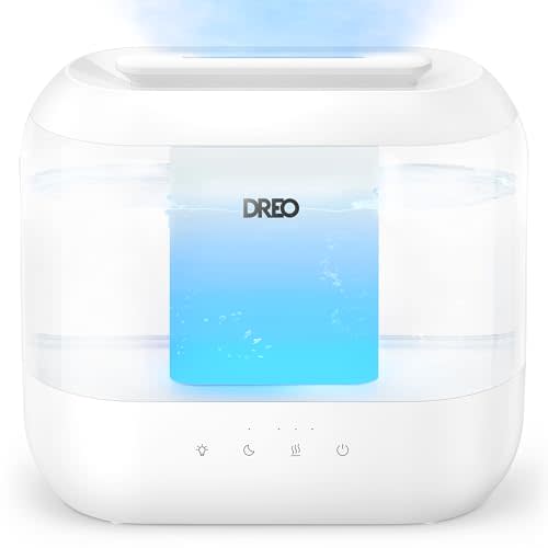Dreo Humidifiers for Bedroom, Top Fill 4L Supersized Cool Mist Humidifier, 36H Runtime, 28 dB Quiet Ultrasonic Air Humidifier for Large Room, Plants, Baby Nursery, Indoor, Night Light, Easy to Clean