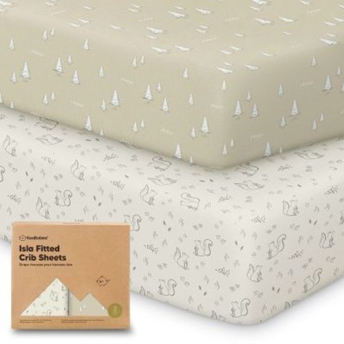 KeaBabies 2pk Isla Fitted Crib Sheets for Boys, Girls, Baby Crib Sheet, Fits Standard Nursery Crib Mattresses