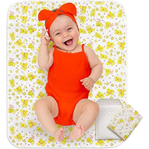 Changing Mat - Biggest Waterproof & Reusable Portable Changing Pad 25.5"x31.5" for Change Diaper in Any Places On The Go - Wipeable Compact Baby Change Cover Liner - Unisex Design for Girls & Boys