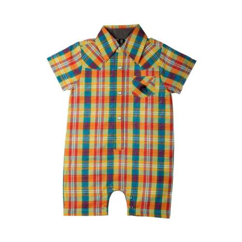 Infant Spring Plaid Rockabilly Romper