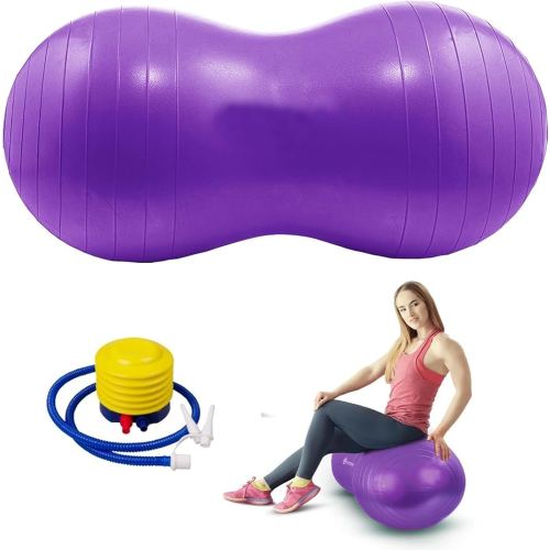 Peanut Ball,Exercise Yoga Pregnancy Ball,Peanut Stability for Kids Therapy,Labor Birthing,Core Strength Training with Pump