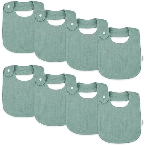 Wimist Muslin Baby Bibs 8 Pack Bandana Baby Bibs for Teething, Toddler Bibs for Unisex, Drooling Baby Bibs for Newborns
