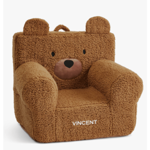 Personalized Kids Size Anywhere Chair®, Caramel Sherpa Bear