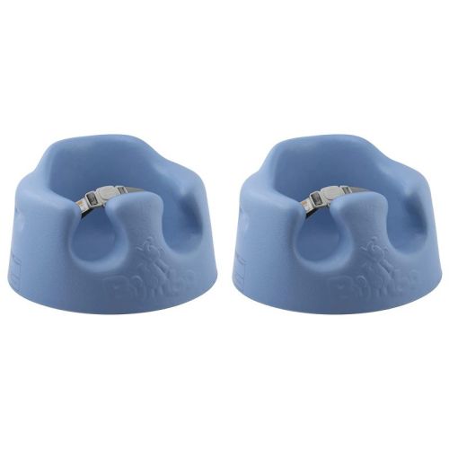 Bumbo Seat Soft and Supportive Baby Chair Floor Booster, Premium Baby Seat Booster for Floor with Adjustable 3-Point Safety Harness, Gray, 2-Pack