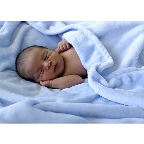 Luxuriously Soft Baby Blanket - Baby Blue - 30" x 40" - Super Soft Baby Blankets for Boys | Receiving Blanket | Ideal for Newborns, Cribs, Strollers and Baby Showers