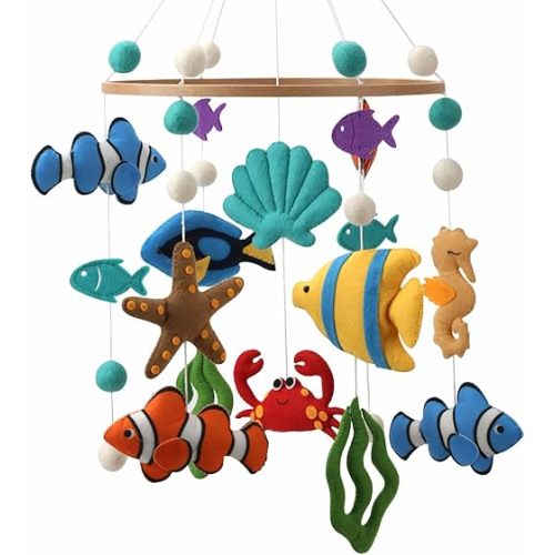 Ocean Mobile for Crib - Colorful Gender Neutral Ocean Crib Mobile for a sea Theme Nursery
