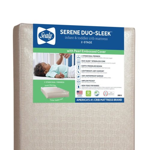 Sealy Serene Duo-Sleek 2-Stage Foam Crib and Toddler Mattress