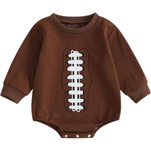 Baby Football Outfit Toddler Boy Girl Game Day Onesie Bubble Sweatshirt Romper Infant Fall Winter Clothes