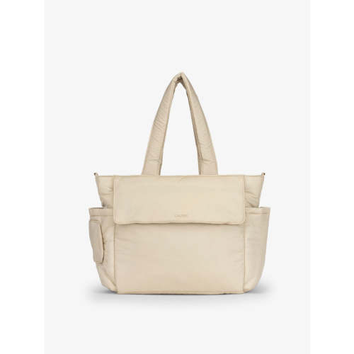 Diaper Tote Bag with Laptop Sleeve - OATMEAL