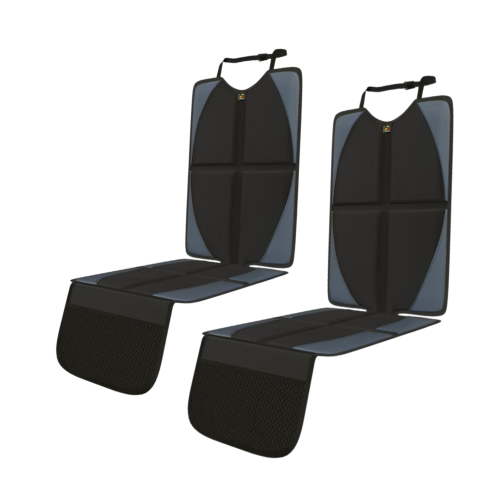 AMAR Car Seat Protector for Child Car Seat - Featuring Thick Padding, Waterproof 600D Fabric XL Car Seat Mat, 2 Large Pockets for Baby & Pet Accessories Storage (2 Pack)