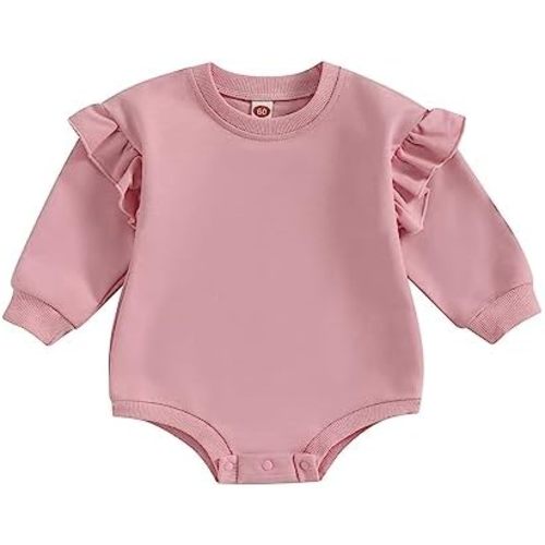 Engofs Newborn Baby Girl Boy Sweatshirt Romper Long Sleeve 0 3 6 12 18 Months Fall Winter Clothes