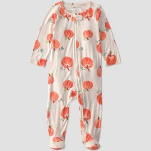 Carter's Just One You® Baby pumpkins Comfy Soft Long Sleeve Sleep N' Play - Ivory 3M