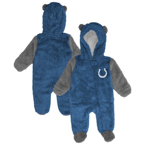 Newborn & Infant Indianapolis Colts Outerstuff Royal Stay Napping Fleece Bunting Full-Zip Sleeper