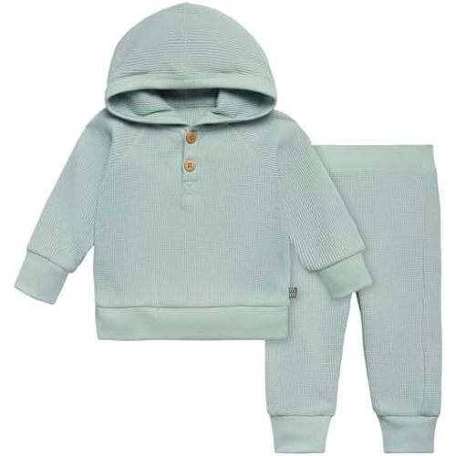 Modern Moments by Gerber Baby Girls' Mini-Waffle 2-piece Hoodie and Pant Set