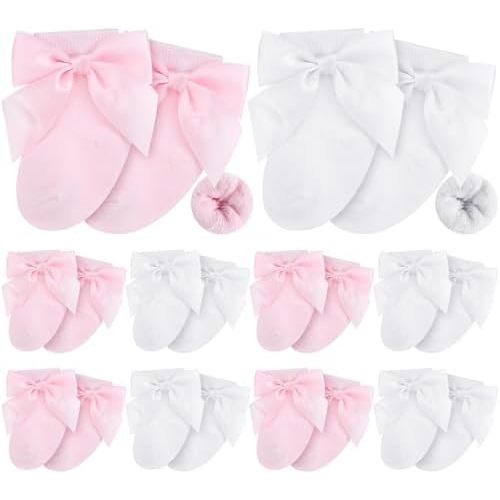 Twistover 10 Pairs Preemie Baby Terry Cotton Turn Cuff Socks for Newborn Girls Boys - Nicu