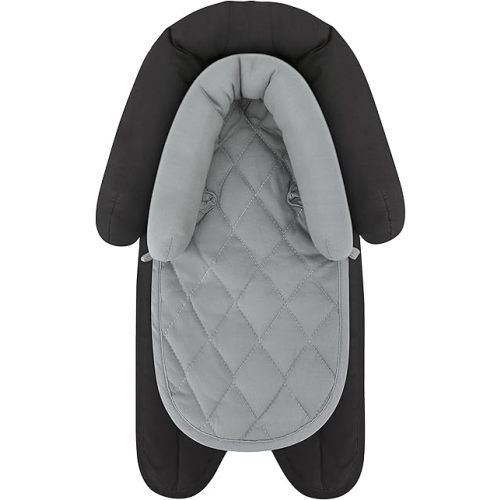Pro Goleem Car Seat Head Support Infant, Soft Infant Car Seat Insert, 2 in 1 Carseat Head Support for Newborn, Perfect for Car Seat, Stroller, Swing, Bouncer, Gray and Black