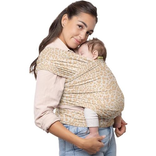 Boba Baby Wrap Carrier - Original Baby Carrier Wrap Sling for Newborns - Baby Wearing Essentials - Newborn Wrap Swaddle Holder, Newborn to Toddler Infant Sling (Sand Leopard)