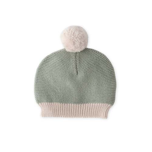 Wool Knit Hat - Sage, 3-6 Months