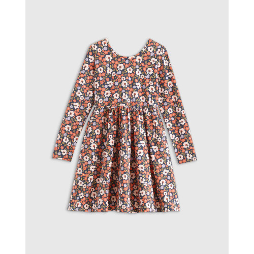 Girl's Organic Cotton Long Sleeve Skater Dress