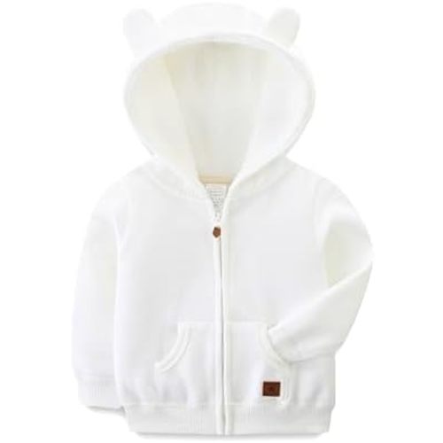 Baby Boy Girl Clothes Zip-Up Hoodies with Sherpa Lining Spring Fall Outerwear Coat