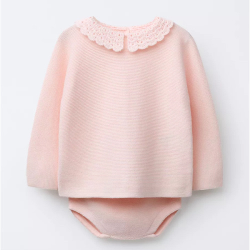 TOTAL LOOK CROCHET COLLAR SWEATER AND KNIT PANTIES | ZARA United States