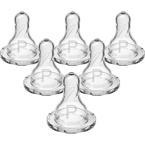 Dr. Brown's Natural Flow Preemie Flow Narrow Baby Bottle Silicone Nipple, Slowest Flow, 0m+, 100% Silicone Bottle Nipple, 6 Count(Pack of 1)