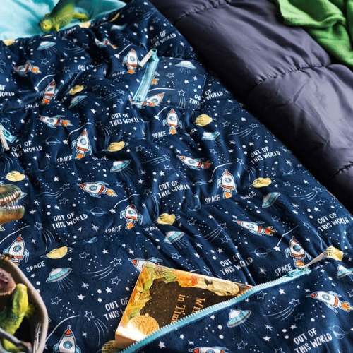 Sleep 'N' Pack Littles Sleeping Bag, Space - Mimish | Maisonette