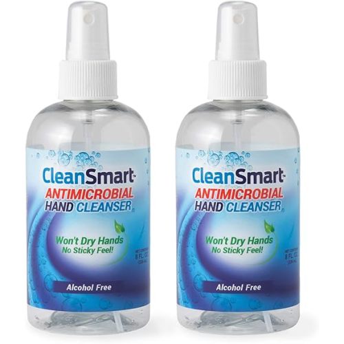CleanSmart Antimicrobial Skin & Hand Cleanser, 8 Ounce Bottle (Pack of 2) Alcohol-Free Safe Cleanser