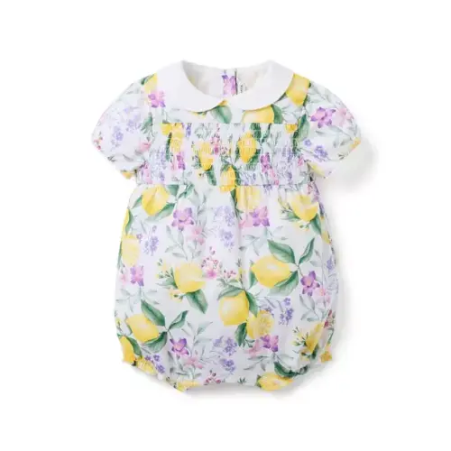 Baby White Lemon Floral Baby Lemon Floral Romper by Janie and Jack