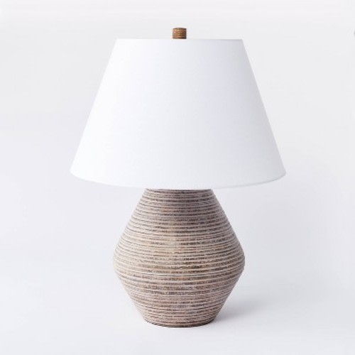 Assembled Resin Table Lamp Tan - Threshold™ designed with Studio McGee