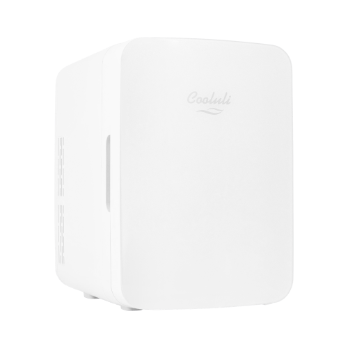 Cooluli Infinity White 10 Liter Compact Portable Cooler Warmer Mini Fridge for Bedroom, Office, Dorm, Car - Great for Skincare & Cosmetics (110-240V/12V)