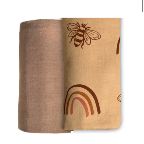 Organic Muslin Swaddle Sets (Rainbow/Bee) – LEYL&ARI