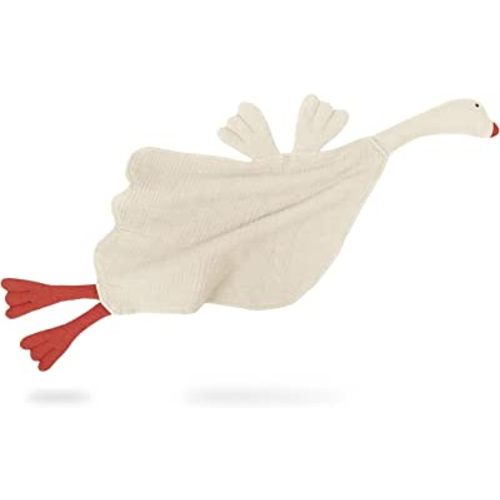 Lulu moon Muslin Loveys for Babies - Baby Security Blanket for Unisex - Goose Lovie - 25"x 11" Cream