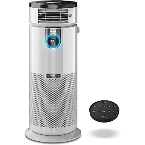 Shark HC502 3-in-1 Clean Sense Air Purifier MAX, Heater & Fan, HEPA Filter, 1000 Sq Ft, Oscillating, Large Rooms, Kitchens, Captures 99.98% of Particles for Clean Air, Dust, Smoke & Allergens, White