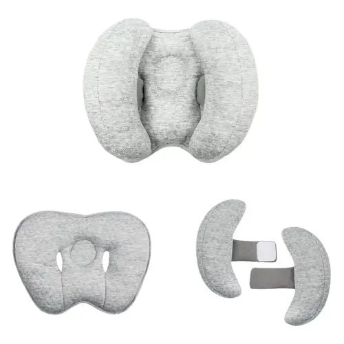 Baby 2 in 1 Travel Cushion, Banana Shape Baby Neck Head Support Travel Pillow Stroller Insert Cushion for Kids, Toddler, Gray