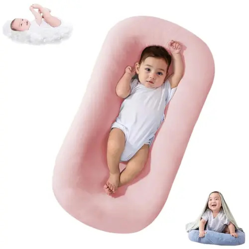 Baby Lounger Bionic Organic Lounger Soft Breathable Baby Nest for Newborn Infant Babies 0-18 Months (Pink, OneSize)