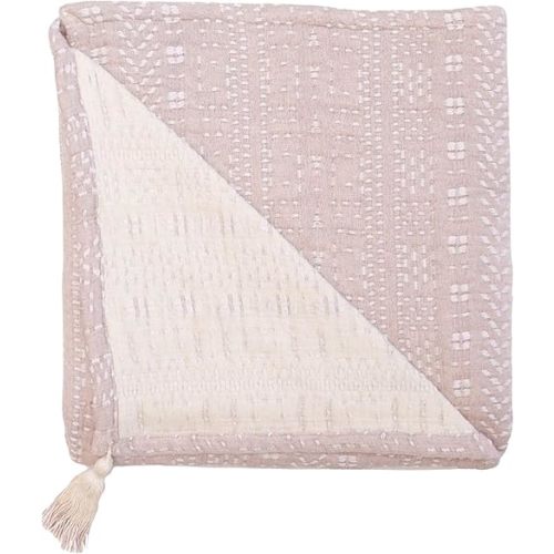 Crane Baby Bohemian Dream Blanket, Soft Cotton Nursery and Stroller Blanket, 100% Cotton, 36" x 36"