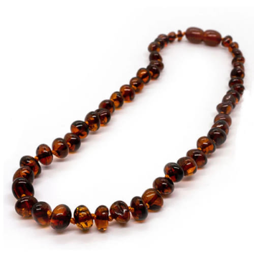 Polished Cognac Baltic Amber Teething Necklace | Baltic Essentials