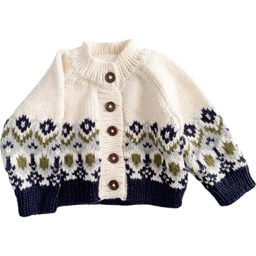 Fairisle Knit Cardigan, Navy - The Blueberry Hill | Maisonette