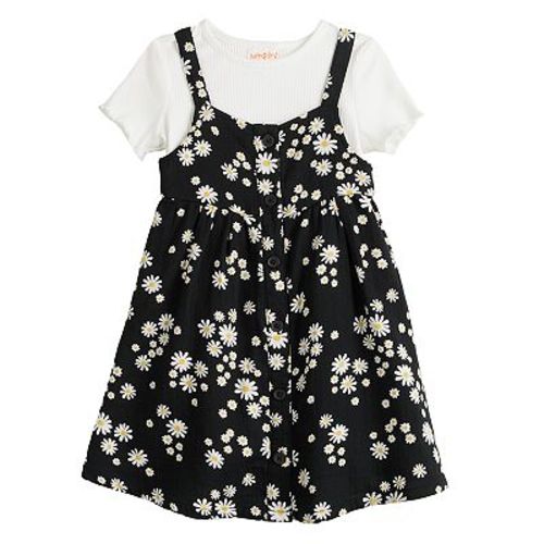 Baby & Toddler Girl Jumping Beans® Printed Dress and Lettuce Edge T-Shirt Set