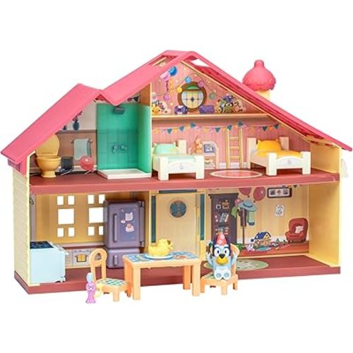 Bluey Celebration Home Playset, Portable Birthday Party Toy House with 11 Removable Accessories and 2.5” Figure, House Toys for Kids of Ages 3+