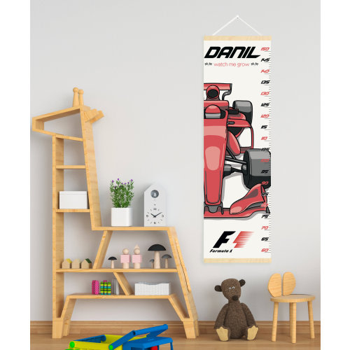Race Car Growth Chart – Racing Driver Kids Nursery Canvas Wall Height Ruler