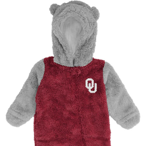 Oklahoma Sooners RED Baby Game Nap Teddy Fleece Romper Pajamas