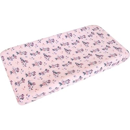 Premium Knit Diaper Changing Pad Cover "Minnie Mouse" by Copper Pearl